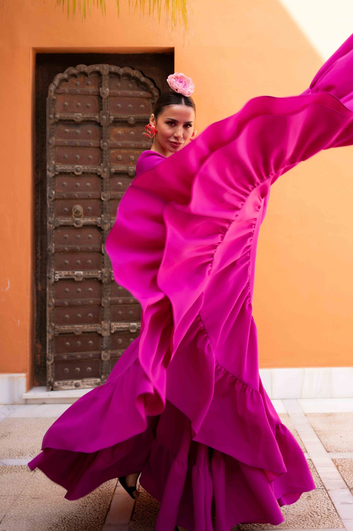 Vestido Cayetana buganvilla