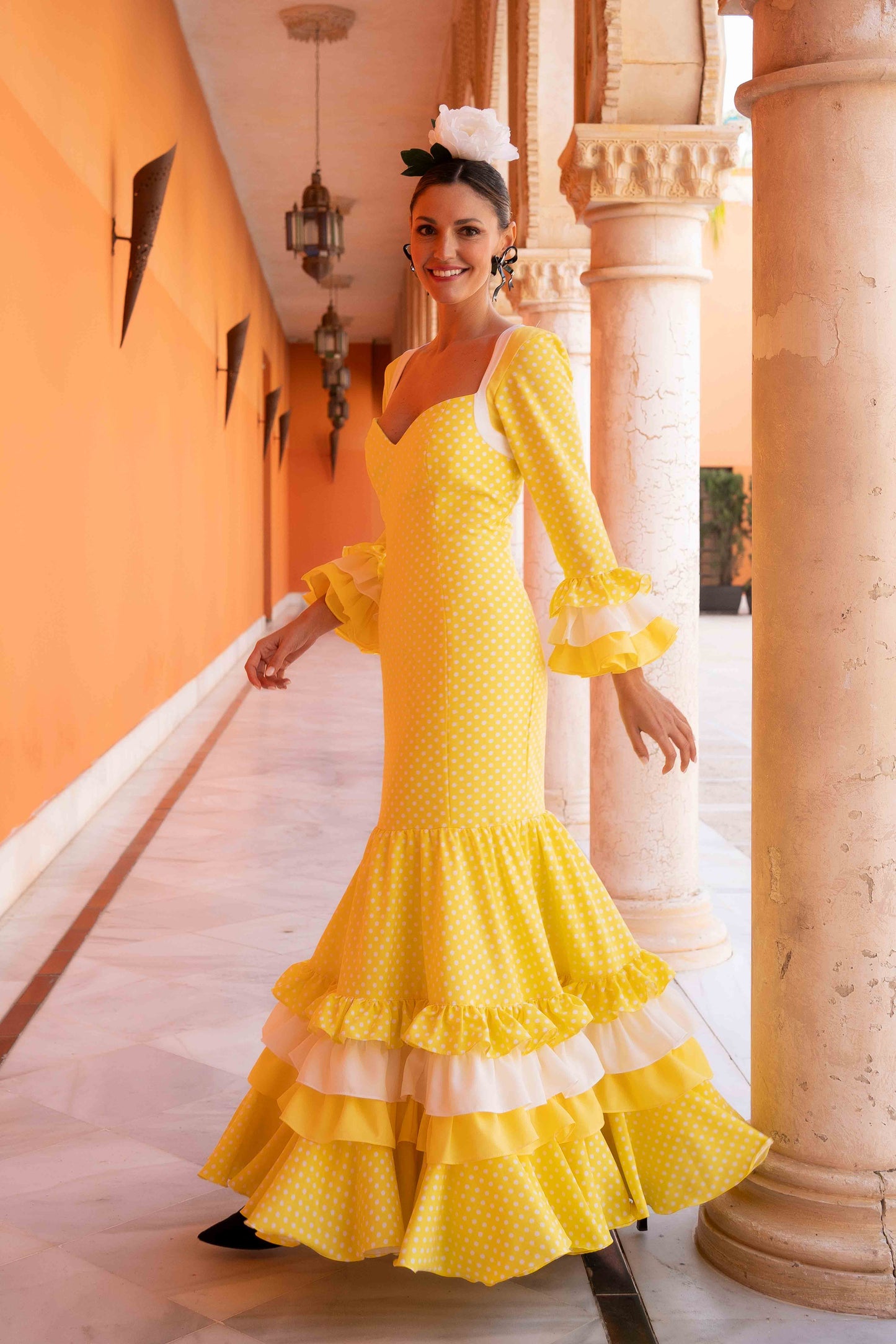 Vestido Ana amarillo L/Bco pequeño
