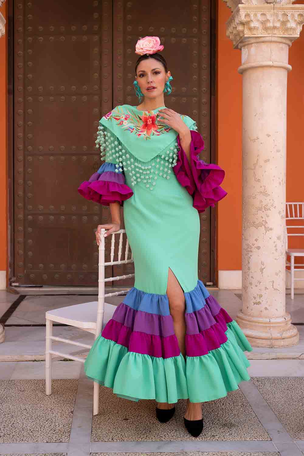 Vestido Carmen Verde Agua