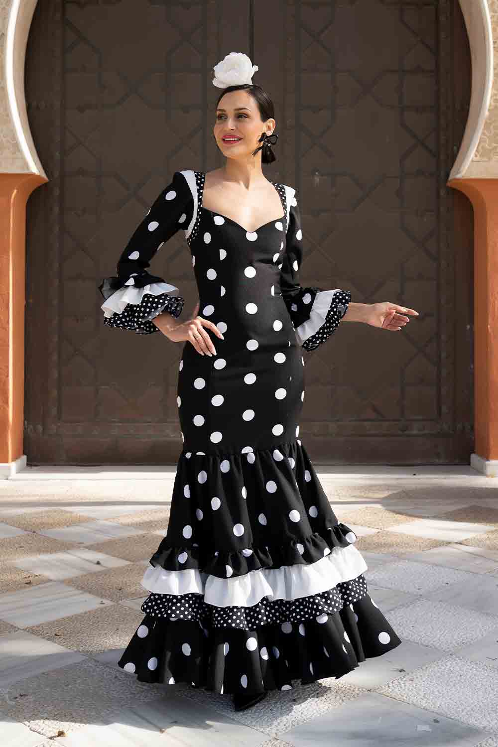 Vestido Ana negro L/Bco grande