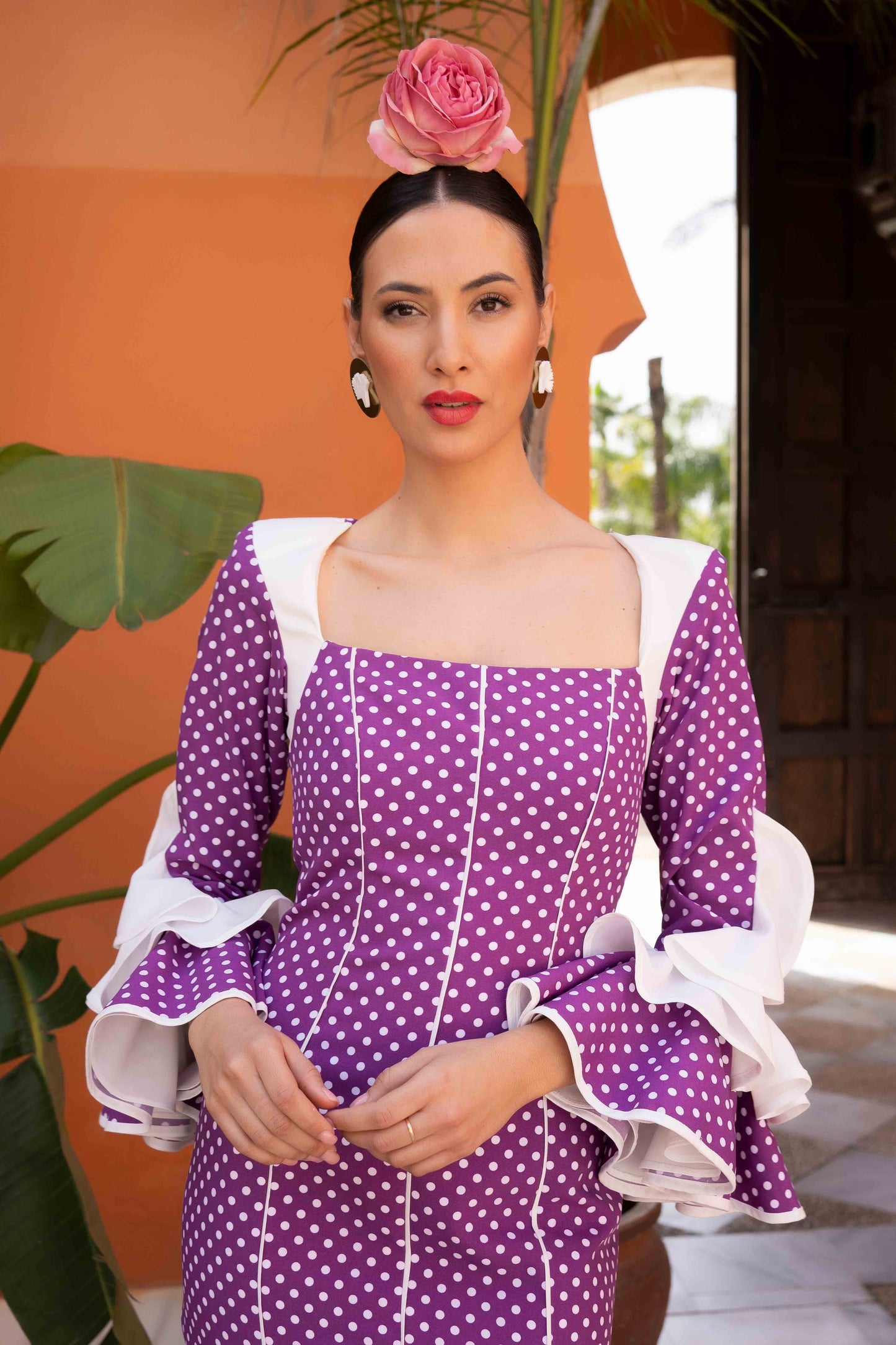 Vestido Lucía morado L/Bco pequeño
