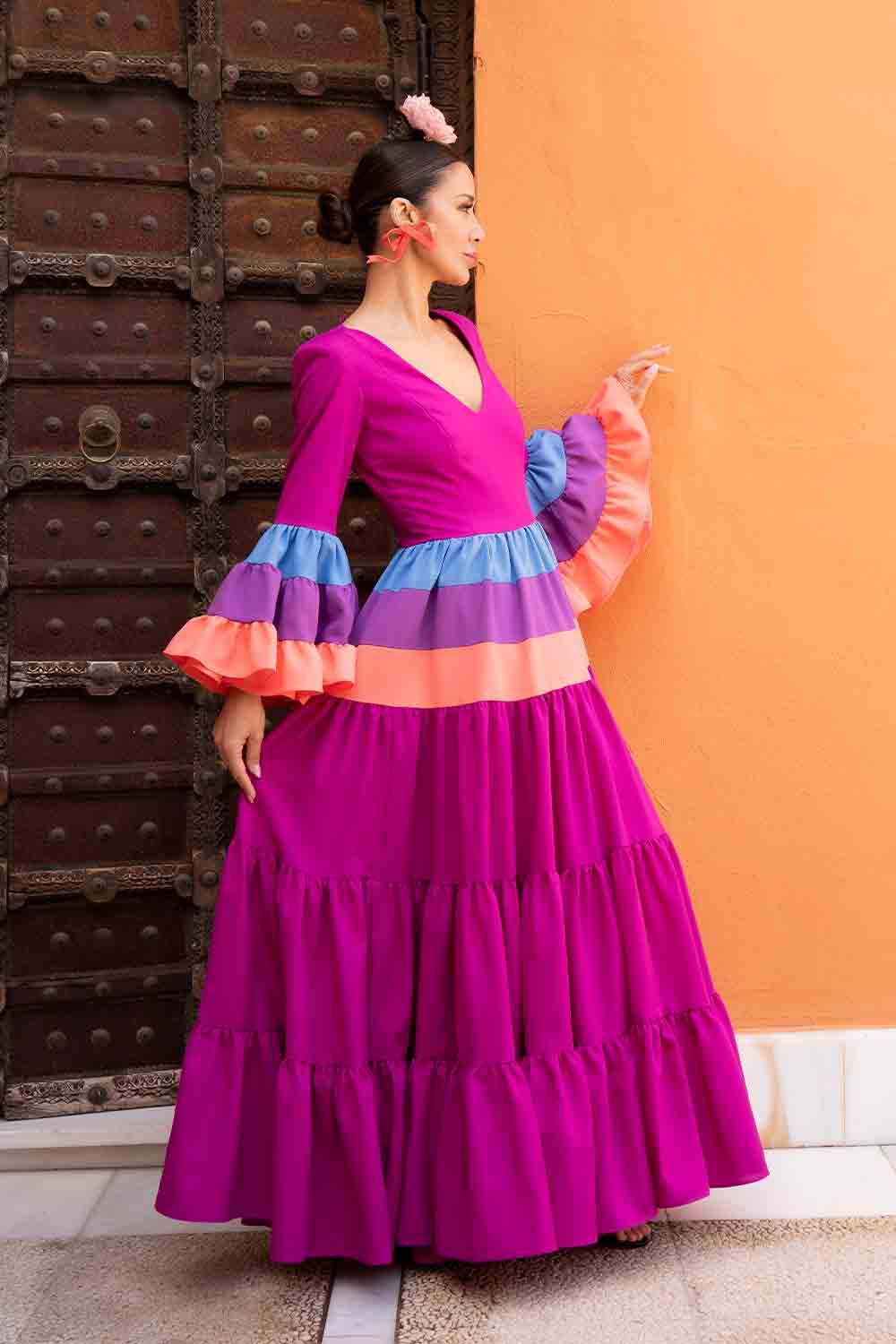Vestido Cayetana buganvilla
