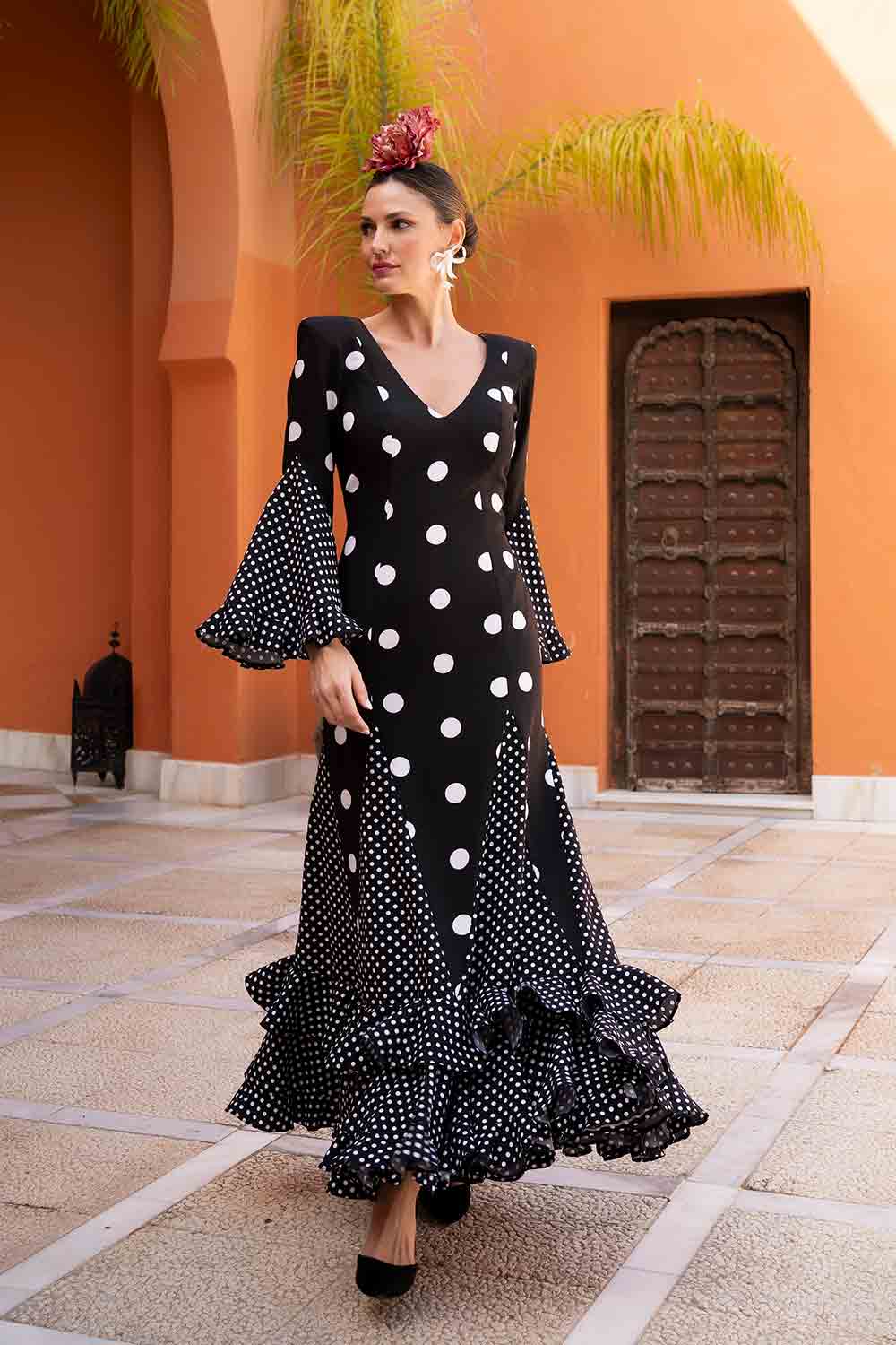 Vestido Rocío negro L/Bco grande
