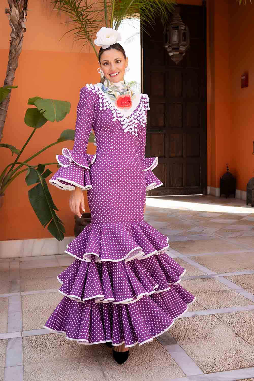 Vestido Sofía morado L/Bco pequeño