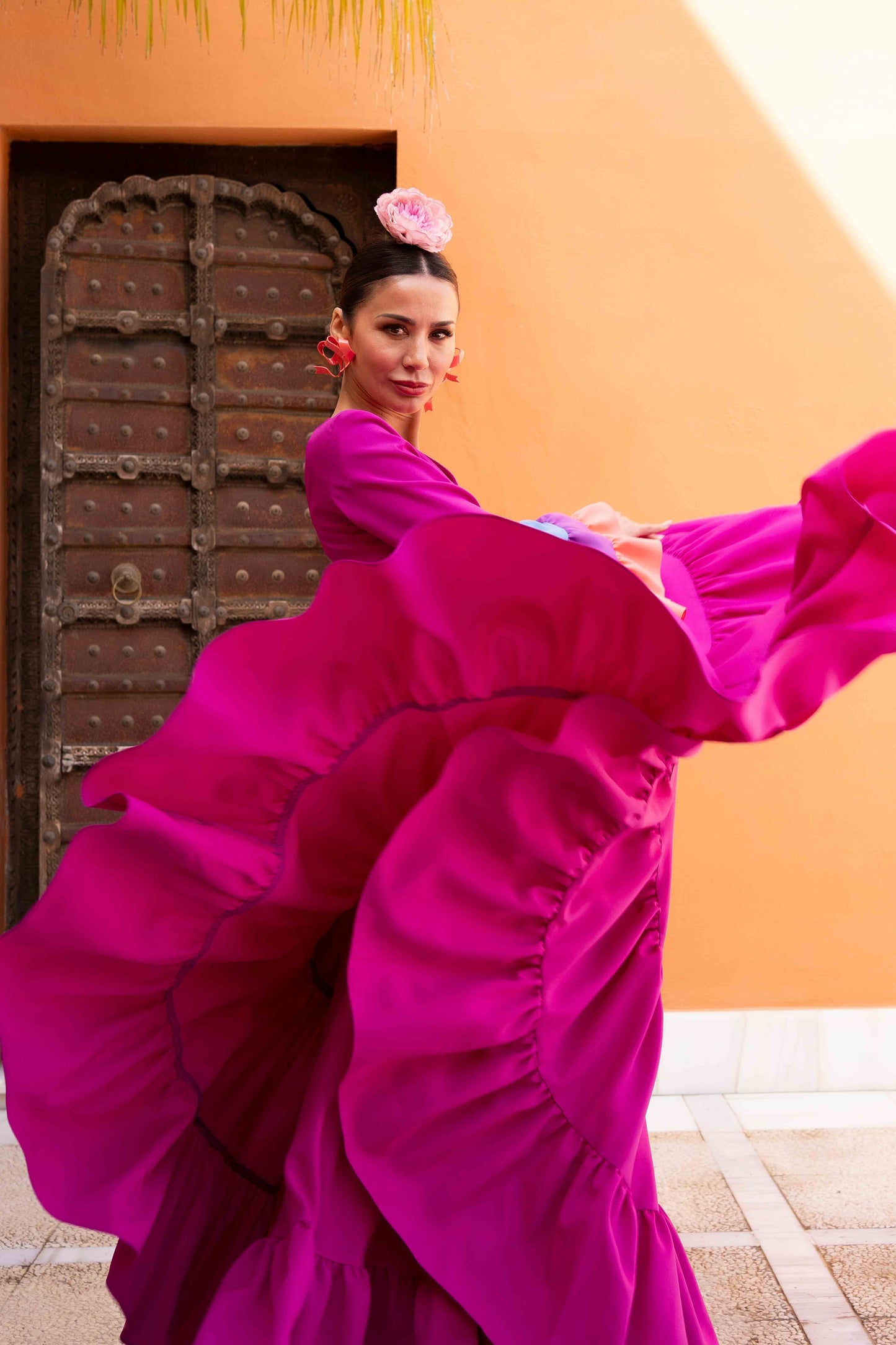Vestido Cayetana buganvilla