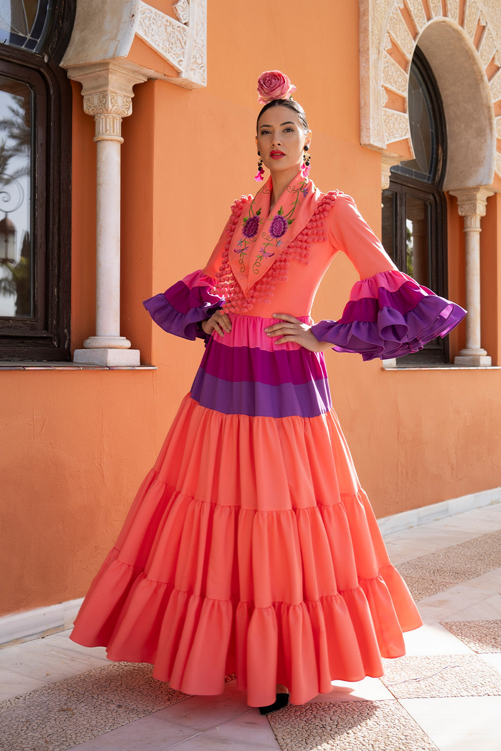 Vestido Cayetana coral
