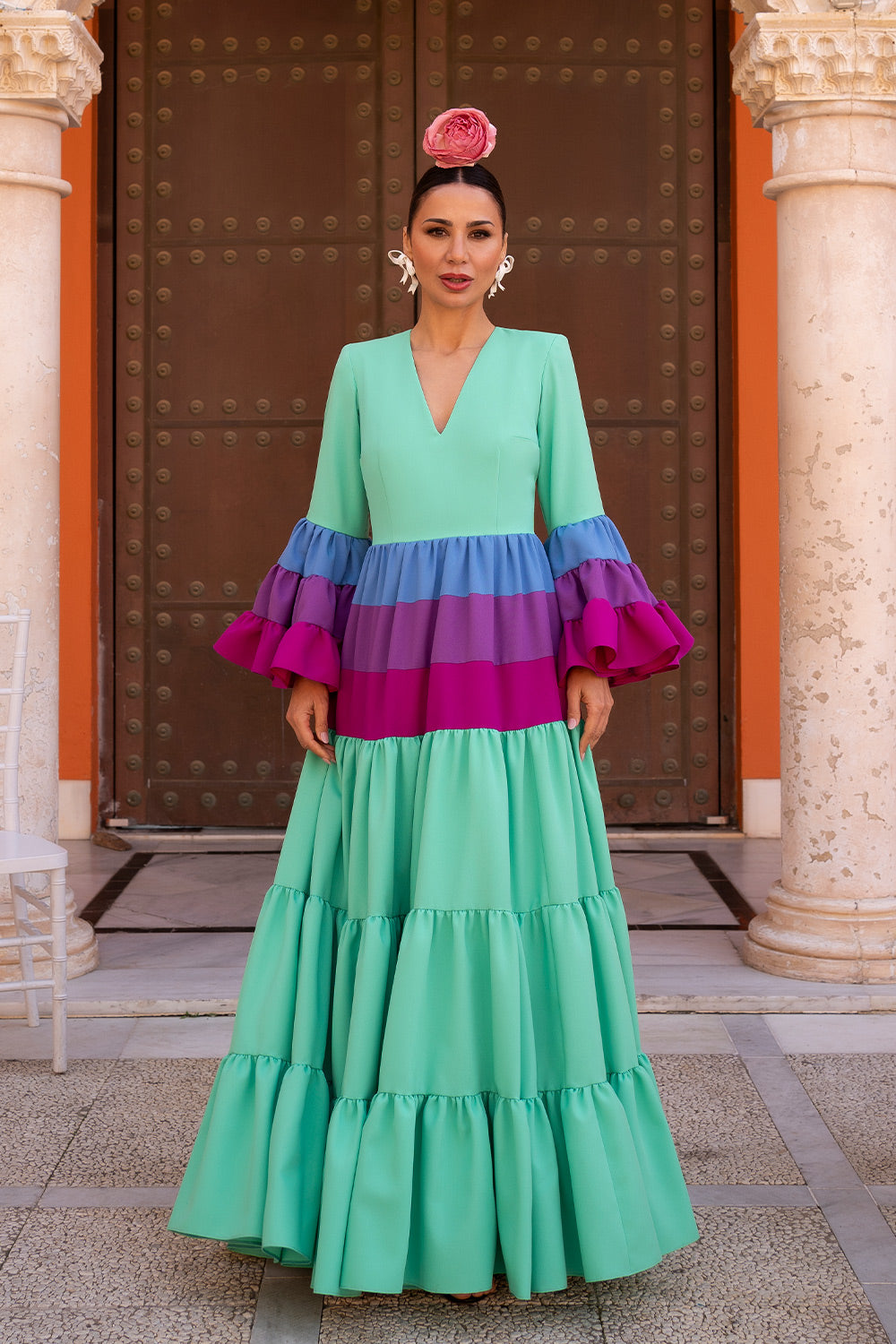 Vestido Cayetana verde agua
