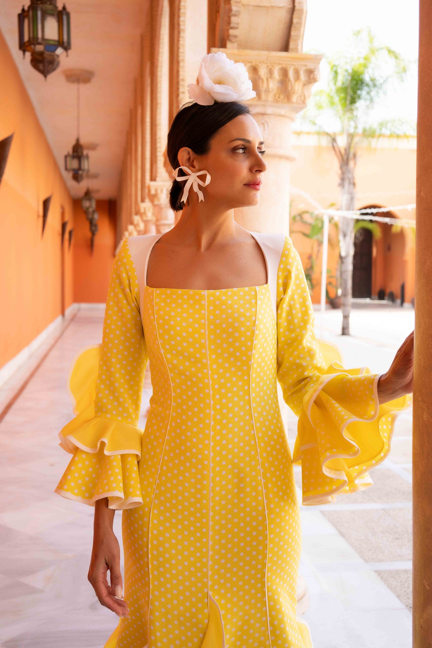 Vestido Lucía amarillo L/Bco pequeño