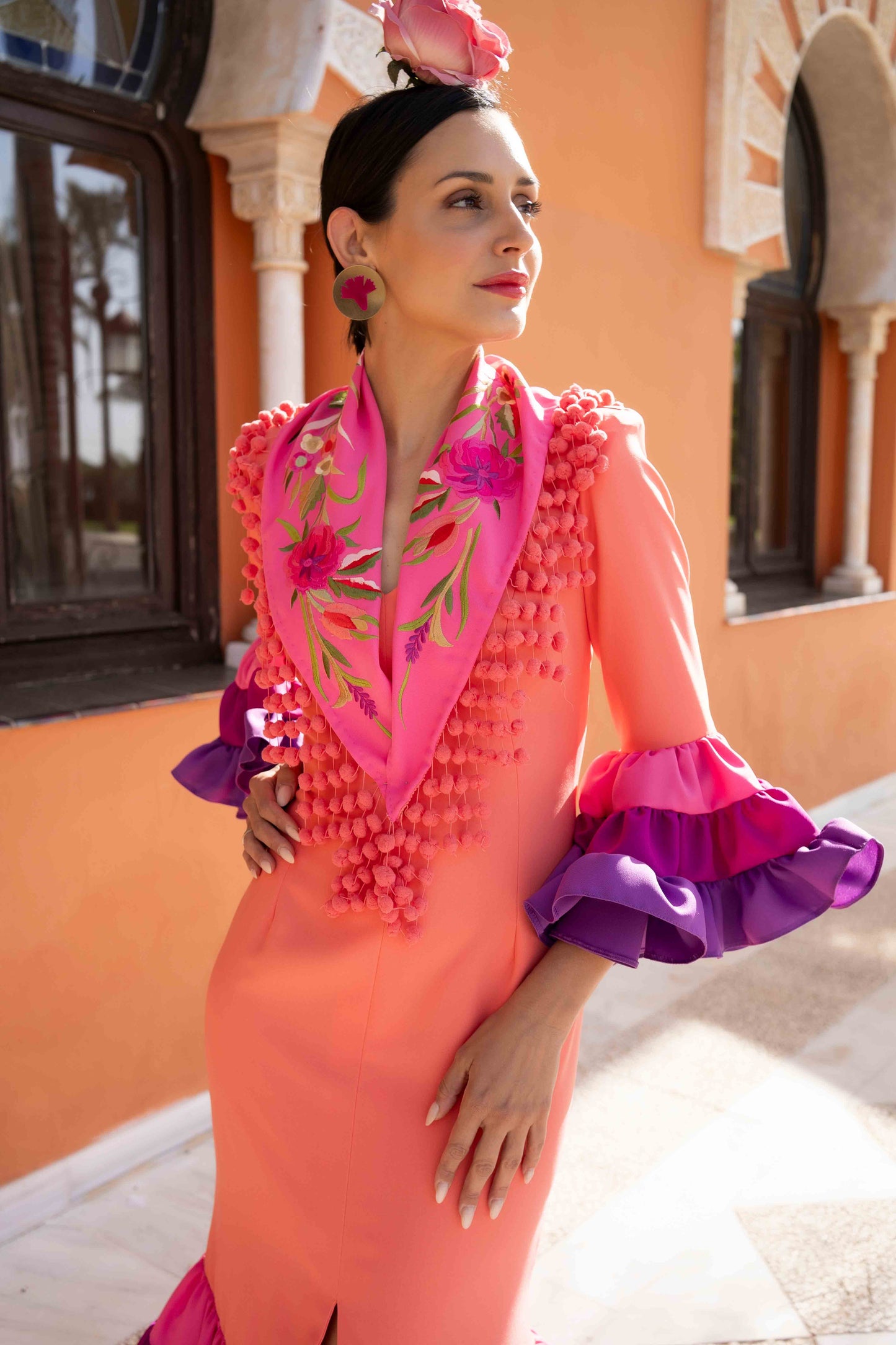 Vestido Carmen coral