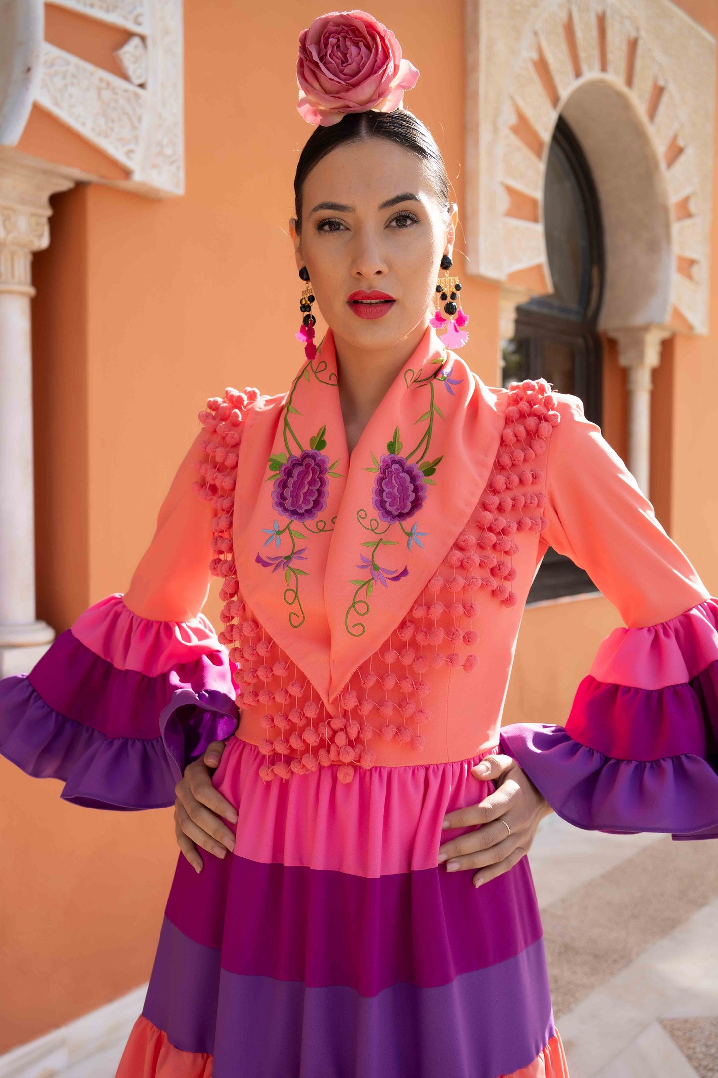 Vestido Cayetana coral