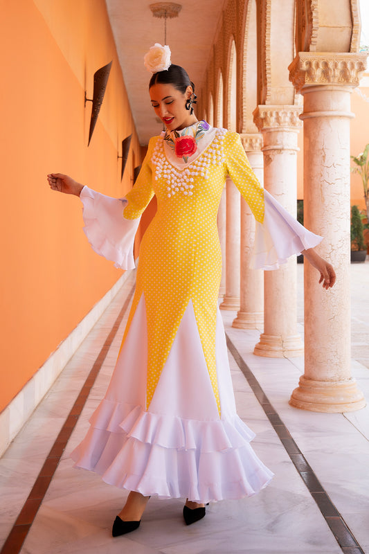 Vestido Rocío amarillo L/Bco pequeño