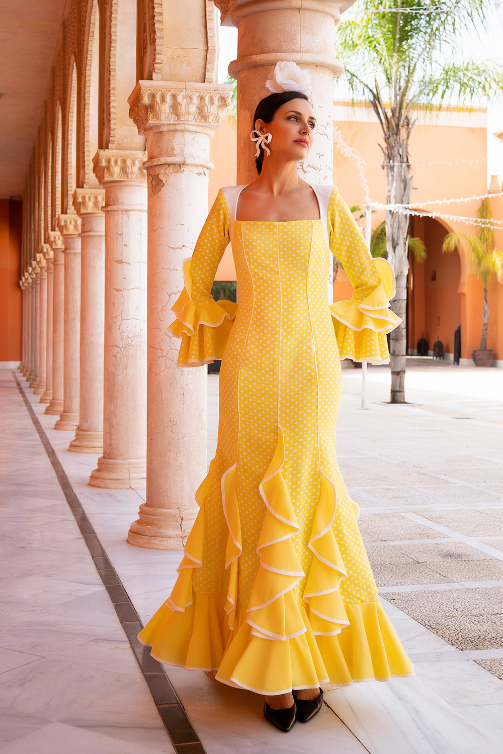 Vestido Lucía amarillo L/Bco pequeño