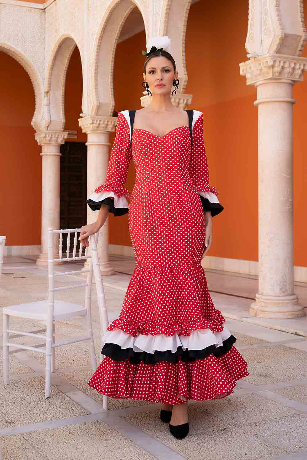 Vestido Ana rojo L/Bco pequeño