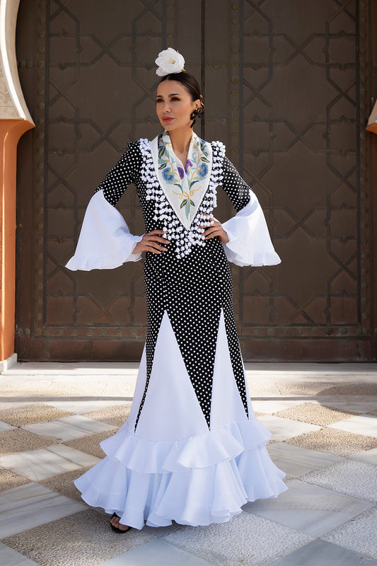 Vestido Rocío negro L/Bco pequeño