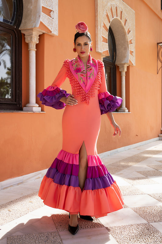 Vestido Carmen coral