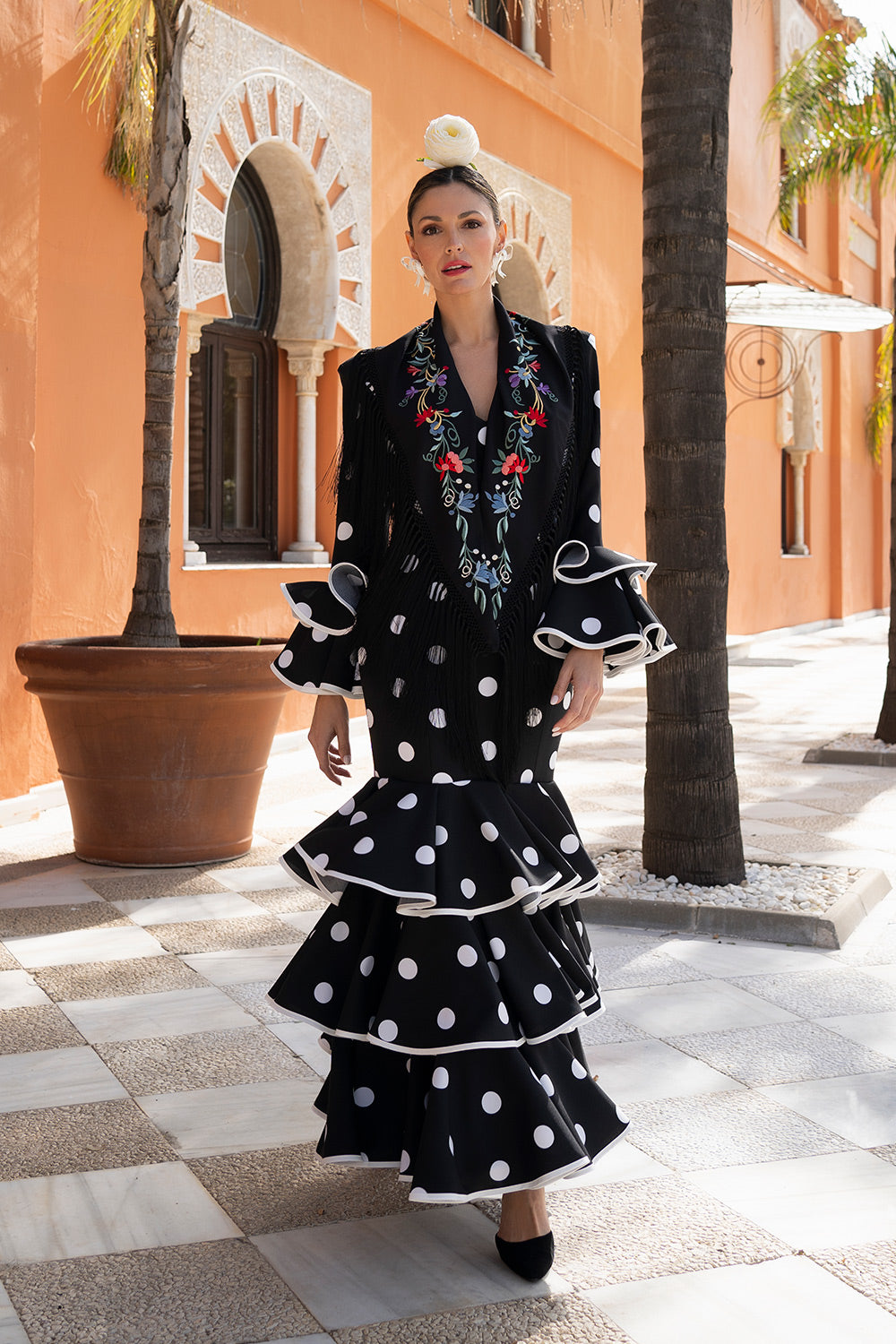 Vestido Sofía negro L/Bco grande