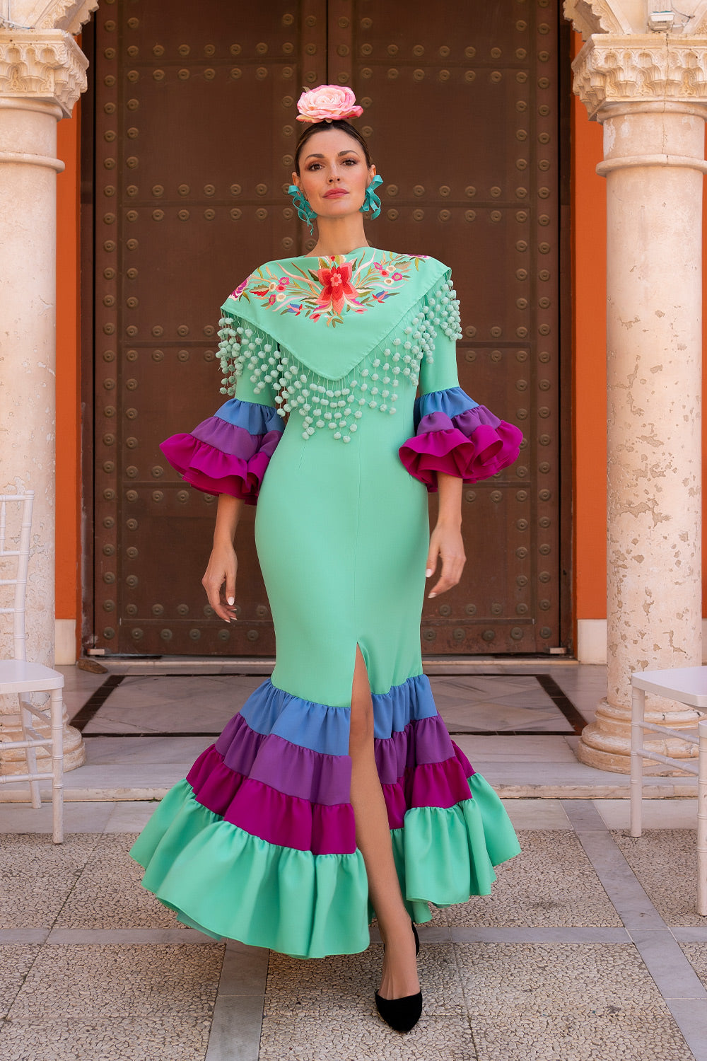 Vestido Carmen Verde Agua