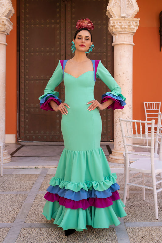Vestido Ana Verde Agua