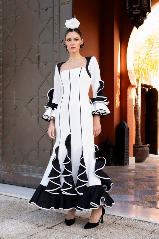 Vestido Lucia Blanco / Negro