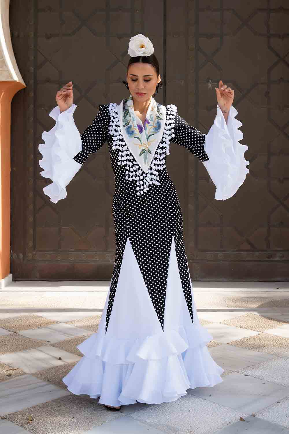 Vestido Rocío negro L/Bco pequeño