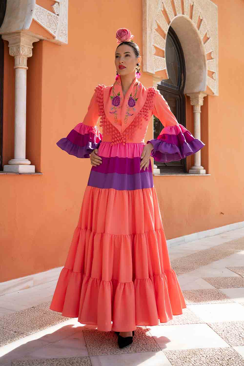 Vestido Cayetana coral