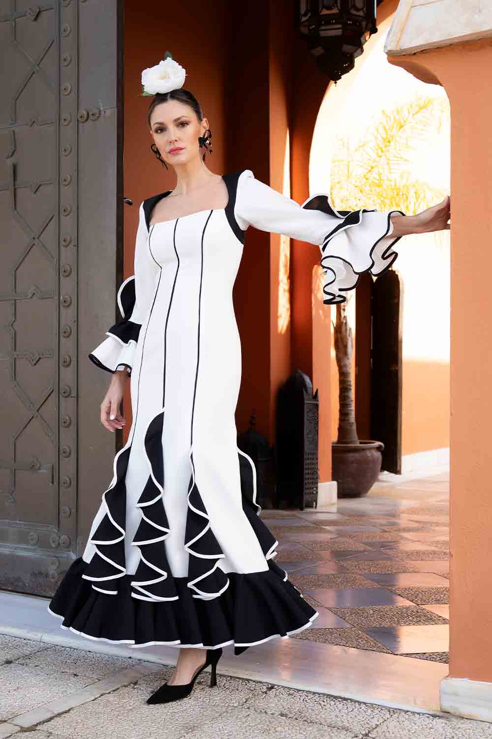 Vestido Lucia Blanco / Negro